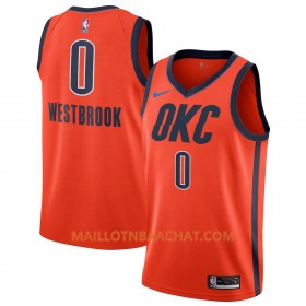 Maillot NBA Oklahoma City Thunder Russell Westbrook 0 2018-19 Nike Orange Swingman - Homme